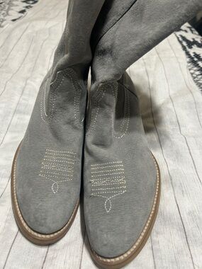 Woleverine Suede Western-Inspired Boots with Stitch Detail